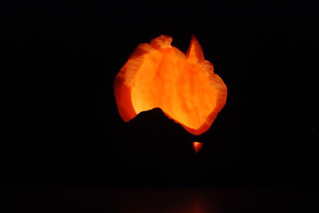 Australia on a pumpkin