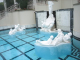 Statues in pool